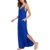 imageGRECERELLE Womens Summer Casual Loose Dress Beach Cover Up Long Cami Maxi Dresses with Pocket07 Royal Blue