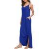 imageGRECERELLE Womens Summer Casual Loose Dress Beach Cover Up Long Cami Maxi Dresses with Pocket07 Royal Blue