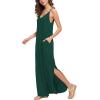 imageGRECERELLE Womens Summer Casual Loose Dress Beach Cover Up Long Cami Maxi Dresses with Pocket10 Dark Green