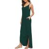 imageGRECERELLE Womens Summer Casual Loose Dress Beach Cover Up Long Cami Maxi Dresses with Pocket10 Dark Green