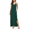 imageGRECERELLE Womens Summer Casual Loose Dress Beach Cover Up Long Cami Maxi Dresses with Pocket10 Dark Green