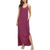 imageGRECERELLE Womens Summer Casual Loose Dress Beach Cover Up Long Cami Maxi Dresses with Pocket11 Red Gray