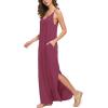 imageGRECERELLE Womens Summer Casual Loose Dress Beach Cover Up Long Cami Maxi Dresses with Pocket11 Red Gray