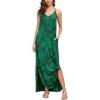imageGRECERELLE Womens Summer Casual Loose Dress Beach Cover Up Long Cami Maxi Dresses with Pocket12 Fp Big Green Leaf