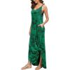 imageGRECERELLE Womens Summer Casual Loose Dress Beach Cover Up Long Cami Maxi Dresses with Pocket12 Fp Big Green Leaf