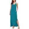 imageGRECERELLE Womens Summer Casual Loose Dress Beach Cover Up Long Cami Maxi Dresses with Pocket16 Acid Blue