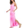 imageGRECERELLE Womens Summer Casual Loose Dress Beach Cover Up Long Cami Maxi Dresses with Pocket22 Fp Tie Dye Rose Red