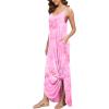 imageGRECERELLE Womens Summer Casual Loose Dress Beach Cover Up Long Cami Maxi Dresses with Pocket22 Fp Tie Dye Rose Red