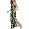 imageGRECERELLE Womens Summer Casual Loose Dress Beach Cover Up Long Cami Maxi Dresses with Pocket23 Fp Yellow Leafnavy