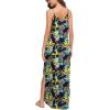 imageGRECERELLE Womens Summer Casual Loose Dress Beach Cover Up Long Cami Maxi Dresses with Pocket23 Fp Yellow Leafnavy