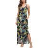 imageGRECERELLE Womens Summer Casual Loose Dress Beach Cover Up Long Cami Maxi Dresses with Pocket23 Fp Yellow Leafnavy