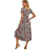 imageGRECERELLE Womens Summer Casual Short Sleeve Crewneck Tiered Flowy Maxi Long Dress with Pockets S2XLBlack Daffodil