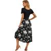 imageGRECERELLE Womens Summer Casual Short Sleeve Crewneck Tiered Flowy Maxi Long Dress with Pockets S2XLBlack White Flower