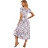 imageGRECERELLE Womens Summer Casual Short Sleeve Crewneck Tiered Flowy Maxi Long Dress with Pockets S2XLGray Azalea