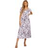 imageGRECERELLE Womens Summer Casual Short Sleeve Crewneck Tiered Flowy Maxi Long Dress with Pockets S2XLGray Azalea