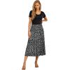 imageGRECERELLE Womens Summer Casual Short Sleeve Crewneck Tiered Flowy Maxi Long Dress with Pockets S2XLLeopard Print Black