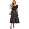 imageGRECERELLE Womens Summer Casual Short Sleeve Crewneck Tiered Flowy Maxi Long Dress with Pockets S2XLPolka Dot White Black