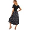 imageGRECERELLE Womens Summer Casual Short Sleeve Crewneck Tiered Flowy Maxi Long Dress with Pockets S2XLPolka Dot White Black