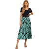 imageGRECERELLE Womens Summer Casual Short Sleeve Crewneck Tiered Flowy Maxi Long Dress with Pockets S2XLPrints Bluegreen