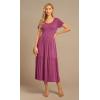 imageGRECERELLE Womens Summer Casual Short Sleeve Crewneck Tiered Flowy Maxi Long Dress with Pockets S2XLRed Gray