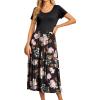 imageGRECERELLE Womens Summer Casual Short Sleeve Crewneck Tiered Flowy Maxi Long Dress with Pockets S2XLRose Black