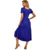 imageGRECERELLE Womens Summer Casual Short Sleeve Crewneck Tiered Flowy Maxi Long Dress with Pockets S2XLRoyal Blue