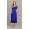 imageGRECERELLE Womens Summer Casual Short Sleeve Crewneck Tiered Flowy Maxi Long Dress with Pockets S2XLRoyal Blue