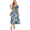imageGRECERELLE Womens Summer Casual Short Sleeve Crewneck Tiered Flowy Maxi Long Dress with Pockets S2XLWhite Monotherapy