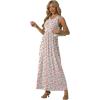 imageGRECERELLE Womens Summer Sleeveless Casual Long Tank Maxi Dress with Pockets XS3XLFloral White Pink Rose