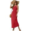 imageGRECERELLE Womens Summer Sleeveless Casual Long Tank Maxi Dress with Pockets XS3XLRed