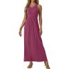 imageGRECERELLE Womens Summer Sleeveless Casual Long Tank Maxi Dress with Pockets XS3XLRed Gray