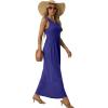 imageGRECERELLE Womens Summer Sleeveless Casual Long Tank Maxi Dress with Pockets XS3XLRoyal Blue
