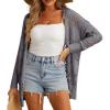 imageGRECERELLE 2025 Women Summer Crochet Boho Long Sleeve Lightweight Oversized Open Front Cardigan Sweaters Kimonos TopsDark Gray