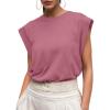 imageGRECERELLE Women 2025 Cap Sleeve Tops Summer Casual Tee Shirt Loose Crew Neck Basic Tank Trendy Work Vacation Outfits S2XLMauve