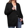 imageGRECERELLE Womens 2024 Fall Cardigan Sweaters Oversized Open Front Button Knit Outwear Coats with PocketsBlack