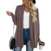 imageGRECERELLE Womens Long Sleeve Open Front Lightweight Casual Business Dressy Cardigan Sweater Fall WinterDark Khaki
