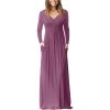 imageGRECERELLE Womens Long Sleeve V Neck Casual Button Maxi Dress 2025 with PocketsRed Gray