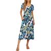 imageGRECERELLE Womens Summer Casual Short Sleeve Crewneck Tiered Flowy Maxi Long Dress with Pockets S2XLWhite Monotherapy
