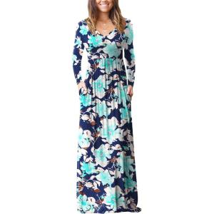 imageGRECERELLE Womens Long Sleeve V Neck Casual Button Maxi Dress 2025 with PocketsTrumpet Black