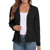 imageGRECERELLE Women Lightweight Casual Long Sleeves Cropped Cardigan Open Front Peplum Knit Sweater Outwear01 Black