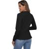 imageGRECERELLE Women Lightweight Casual Long Sleeves Cropped Cardigan Open Front Peplum Knit Sweater Outwear01 Black