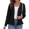 imageGRECERELLE Women Lightweight Casual Long Sleeves Cropped Cardigan Open Front Peplum Knit Sweater Outwear01 Black