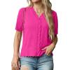 imageGRECERELLE Womens Summer Lightweight Short Sleeve Cropped Cardigan VNeck Knit Sweater Shrug for DressyHot Pink