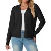 imageGRECERELLE 2025 Womens Lightweight Open Front Long Sleeve Casual Button Down VNeck Cardigan Sweater S2XL01 Black
