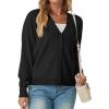 imageGRECERELLE 2025 Womens Lightweight Open Front Long Sleeve Casual Button Down VNeck Cardigan Sweater S2XL01 Black