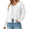 imageGRECERELLE 2025 Womens Lightweight Open Front Long Sleeve Casual Button Down VNeck Cardigan Sweater S2XL02 White