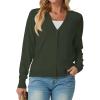 imageGRECERELLE 2025 Womens Lightweight Open Front Long Sleeve Casual Button Down VNeck Cardigan Sweater S2XLArmy Green