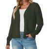 imageGRECERELLE 2025 Womens Lightweight Open Front Long Sleeve Casual Button Down VNeck Cardigan Sweater S2XLArmy Green