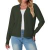imageGRECERELLE 2025 Womens Lightweight Open Front Long Sleeve Casual Button Down VNeck Cardigan Sweater S2XLArmy Green