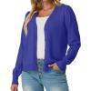 imageGRECERELLE 2025 Womens Lightweight Open Front Long Sleeve Casual Button Down VNeck Cardigan Sweater S2XLBright Blue